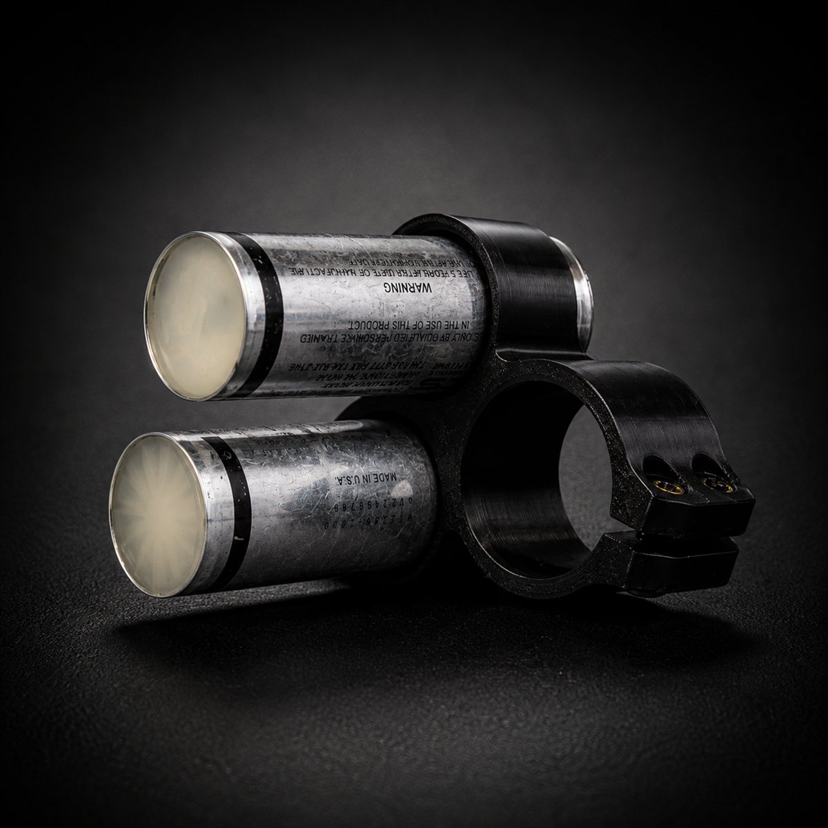 40mm Double Shell Caddy loaded with two 40mm rounds, close-up studio shot