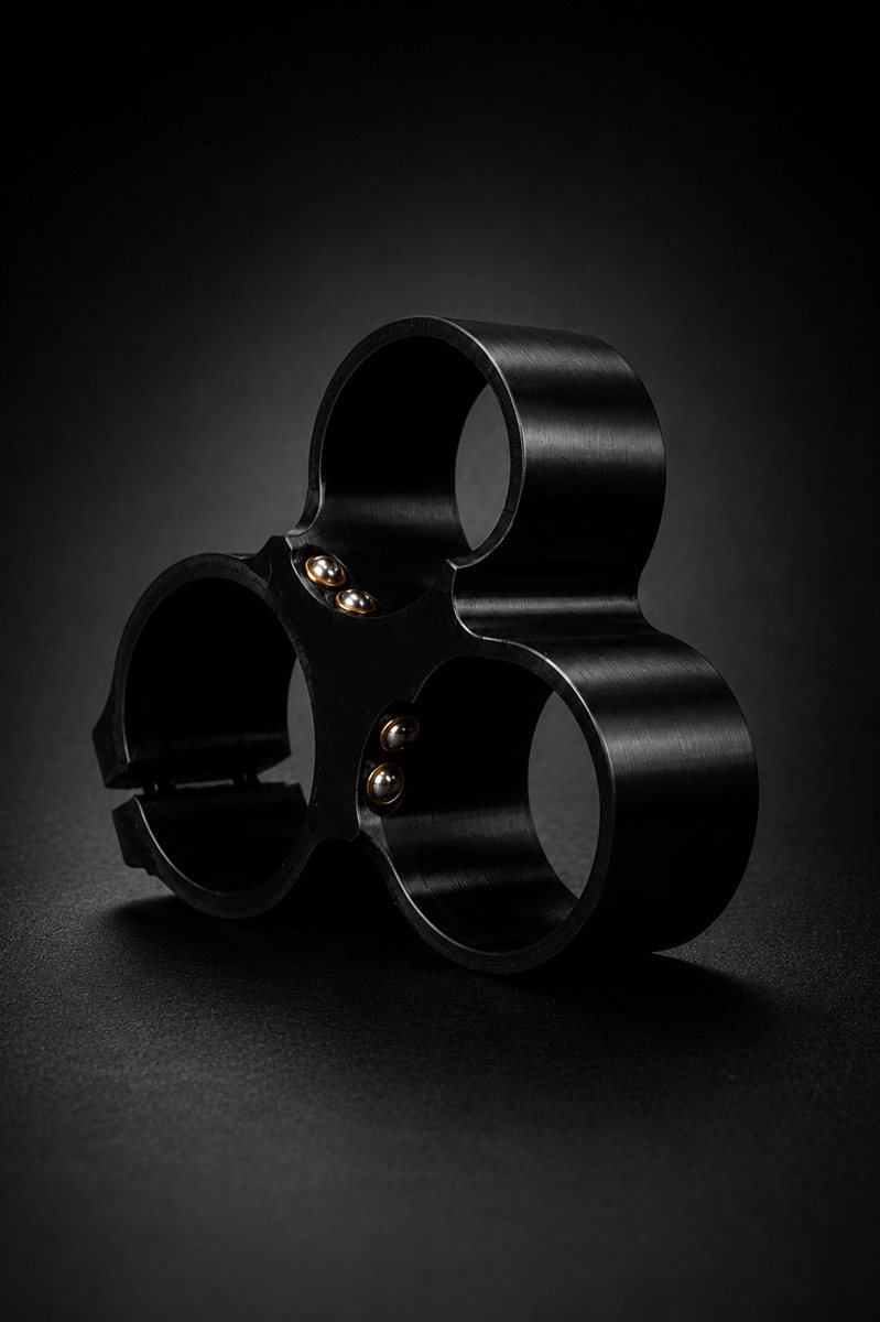 40mm Double Shell Caddy empty shell, showing rail clamp and triple-barrel construction
